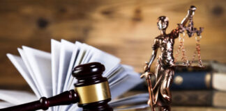 Gavel and Lady Justice statue